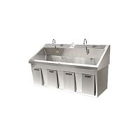 2-station surgical sink HE-9000stainless steelknee-operated