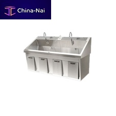 2-station surgical sink HE-9000stainless steelknee-operated