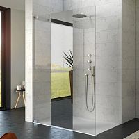 Pivoting shower screen Kinequartz querres SolorectangularcornerSecurit® glass