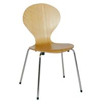 Contemporary chair Erfindoorbeechchromed metal base