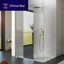 Pivoting shower screen Kinequartz querres SolorectangularcornerSecurit® glass