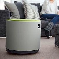 Contemporary pouf BUOY fabricsteelround