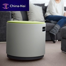 Contemporary pouf BUOY fabricsteelround