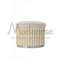 Contemporary pouf Elegant charmleatherovalupholstered