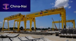 Rail-mounted gantry crane for prefabrication sitesfor subway plattformsfor civil works