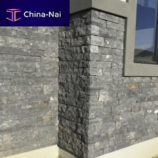 Stone wall cladding LEDGESTONE : BLACK RUNDLEexteriortextureddecorative
