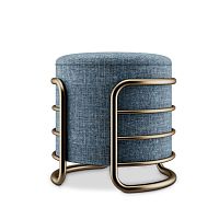Contemporary stool EEROvelvetpolished brass baseround