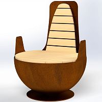 Contemporary urban armchair Littraturewoodensteeltablet
