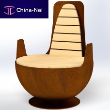 Contemporary urban armchair Littraturewoodensteeltablet