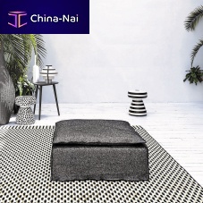 Contemporary ottoman Morefabricsquarewith removable cover