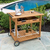 Home service trolley CUCINA : 4828gardenteakstainless steel