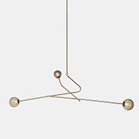 Pendant lamp LATTICEbrushed brassblown glasscontemporary