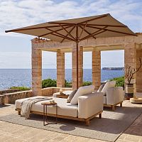 Square parasol ECLIPSEroundmast-centeredcanvas