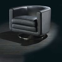 Contemporary armchair TOKIOleatherblackswivel