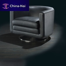 Contemporary armchair TOKIOleatherblackswivel