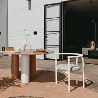 Contemporary chair Lucky Cafoutdoorfabriclacquered stainless steel base