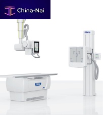 Radiography system X-Frame DR2Tdigitalfor multipurpose radiographywith ceiling-mounted telescopic tube stand