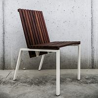 Contemporary chair AXIS LA125outdoorsolid woodsteel base