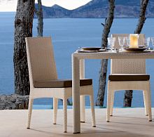 Contemporary garden chair AMBERESindoorfabricsynthetic fiber base