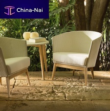 Traditional club chair ARCfabricteaksynthetic fiber