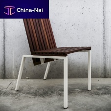 Contemporary chair AXIS LA125outdoorsolid woodsteel base