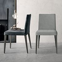 Contemporary chair Tiffanyindoorleatherlacquered wood base