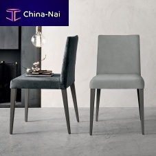 Contemporary chair Tiffanyindoorleatherlacquered wood base