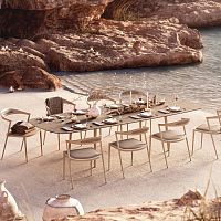 Contemporary dining table STYLETTOteakceramicaluminum base