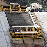 Concrete paver rubber-tiredconstruction
