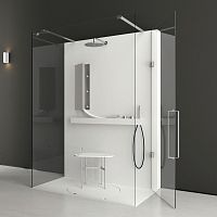 Glass shower cubicle LIFEwith hinged doorrectangular