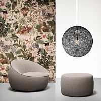 Contemporary pouf Poooffabricroundupholstered