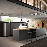 Contemporary kitchen CORTINAlacquered woodironisland