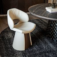 Contemporary chair DAFNEindoorleatherlacquered metal steel base