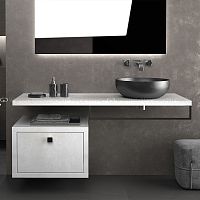 Wooden vanity top Themiswith towel rack