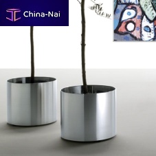 Brushed stainless steel planter NOX FLORAroundcontemporaryfor public space