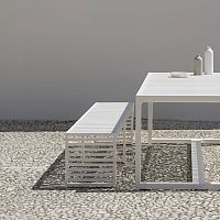 Contemporary garden bench DNAanodized aluminumthermo-lacquered aluminumwithout backrest