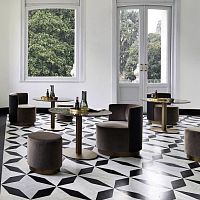 Contemporary armchair Clubbyfabricleathermetal