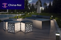 Contemporary stool outdoor livingsteelilluminatedgarden