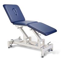 Electric massage table ME4600on casterswith adjustable height backrest3-section