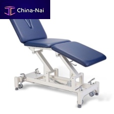 Electric massage table ME4600on casterswith adjustable height backrest3-section