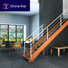 Straight staircase FUSIONquarter-turnspiralwooden step