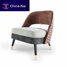 Contemporary fireside chair AVAleatherfabricgreen