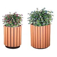Wooden planter 777 / 1677galvanised steelpainted steelround