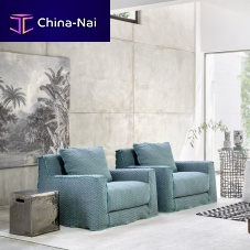 Contemporary armchair Lollfabricsolid woodwith removable cushion