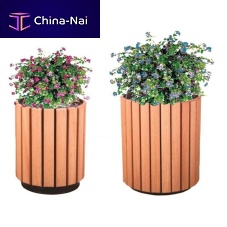 Wooden planter 777 / 1677galvanised steelpainted steelround