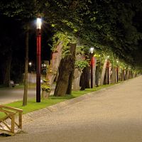 Urban bollard light KORNERcontemporarypolycarbonateRGB LED