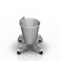 Trolley-mounted surgical basin stand 2-036stainless steel