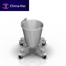 Trolley-mounted surgical basin stand 2-036stainless steel