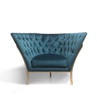 Chesterfield armchair FLUTEfabricironcustomizable