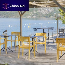 Contemporary bistro table RAMATUELLEsteellacquered steelsquare
